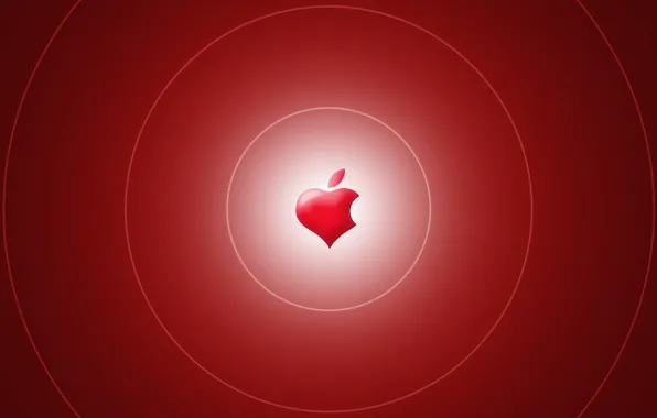 Wallpaper, heart, apple, Apple, logo, brand