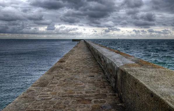 Sea, landscape, pier