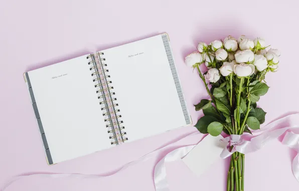 Roses, bouquet, Notepad