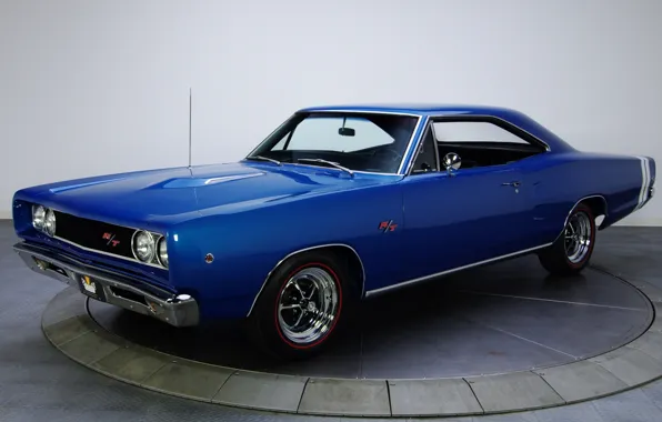 Picture blue, background, Dodge, Dodge, the front, Coronet, 1968, Muscle car