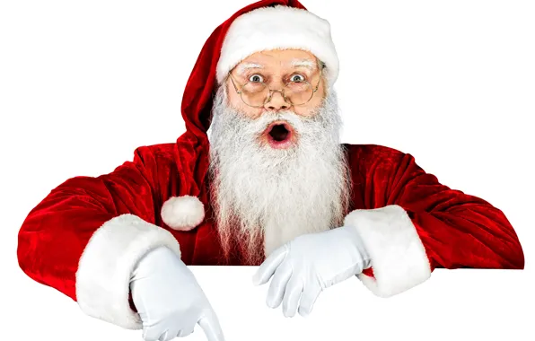 Glasses, New Year, Hat, Hands, Beard, Holiday, Santa Claus, The old man
