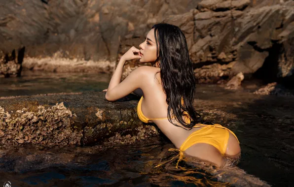 BODY, STONES, SEA, FIGURE, SWIMSUIT, ROCKS, MR.KUTEEN