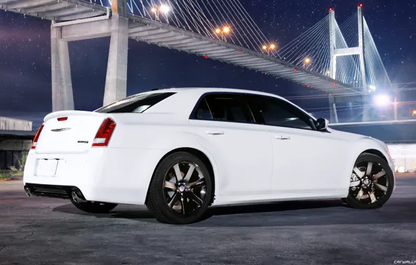 Auto, white, sedan, Chrysler, chrysler 300 srt8 2011