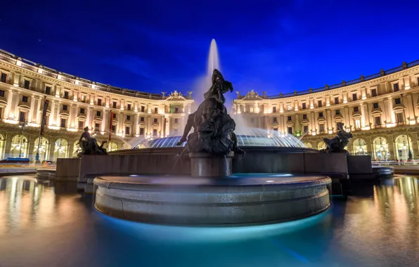 Rome, Italy, Naiad Fountain, Republic Square