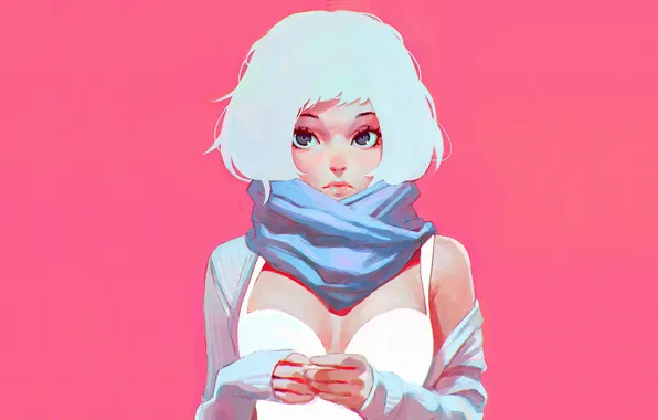 Picture look, girl, face, art, white hair
