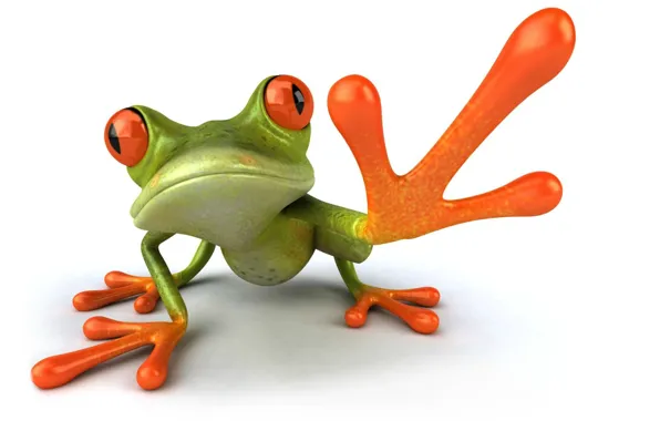Picture graphics, paw, frog, Free frog 3d