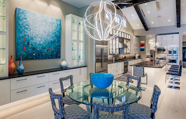 Design, style, Villa, interior, FL, kitchen, dining room, Florida