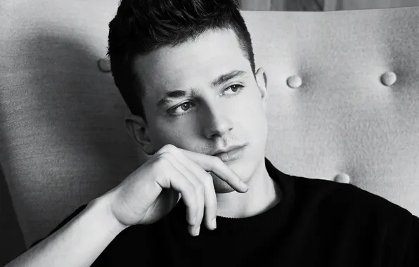 Picture look, male, Black and white, Charlie Puth