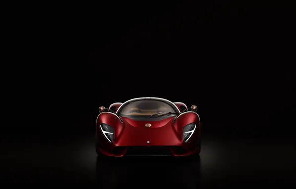 Supercar, black background, supercar, front view, De Tomaso, 2019, De Tomaso P72, De Tomaso Automobili …