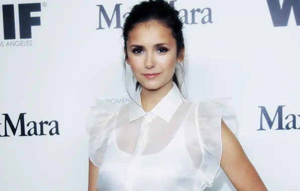 White, girl, face, smile, actress, blouse, Nina Dobrev, Nina Dobrev