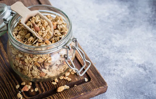 Spoon, Nuts, Bank, Cereal