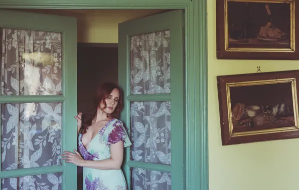 Girl, face, hair, door, pictures
