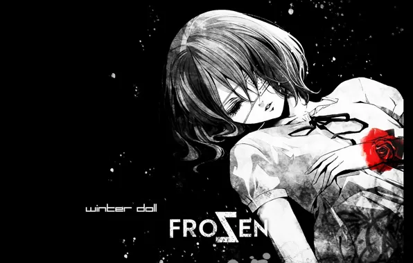 Picture darkness, loneliness, blood, spot, frost, eye patch, closed eyes, other