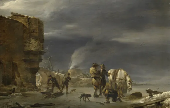 Landscape, picture, genre, Nicolas Pietersz Berchem, The scene Near the Town