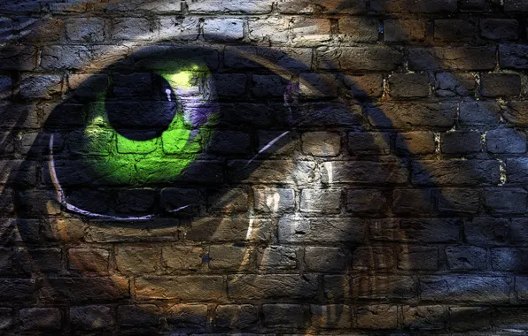 Eyes, wall, figure, texture