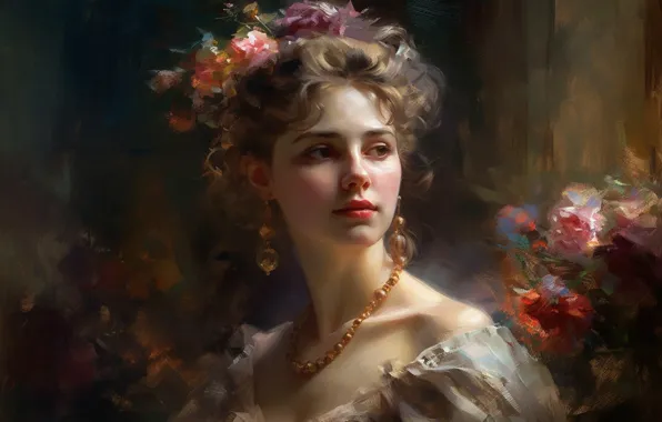 Girl, strokes, digital painting, digital art, AI art, neural network, digital painting, the art of …