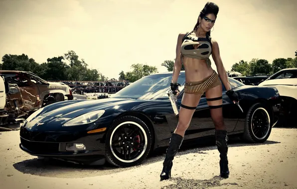 Girl, Corvette, Chevrolet, Girl, Car, Chevrolet, Corvette, Army