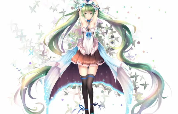 Look, girl, smile, background, dress, neckline, art, yeluno upgrade