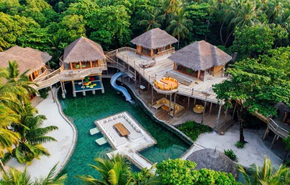 Pool, The Maldives, the hotel, Bungalow, Soneva Fushi
