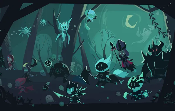 Night, fiction, a month, fantasy, art, creatures, Ghost, kids