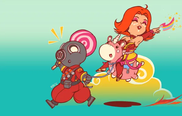 Girl, hero, fun, colorful, DotA, Lina