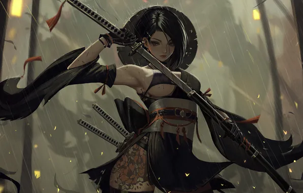 Fantasy, character, anime, battle, fan art, Illustration, neo, anime girl
