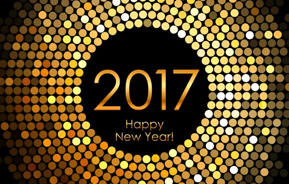 Picture New Year, golden, new year, happy, decoration, 2017, holiday celebration