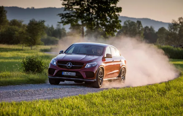 Red, coupe, Mercedes-Benz, Mercedes, AMG, Coupe, 4MATIC, 2015