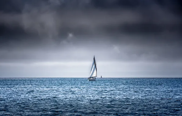 Sea, boat, sail