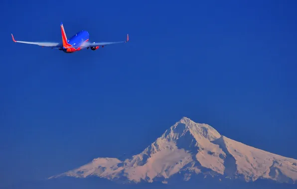 The sky, mountain, the plane