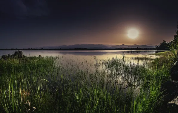 Picture the sky, sunset, lake