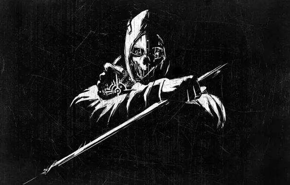 Download Dishonored 2 Corvo Attano Skull Masks Wallpaper | Wallpapers.com