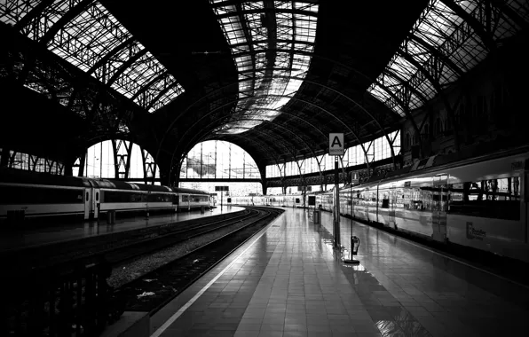 Picture road, the way, photo, white, train, station, black, iron