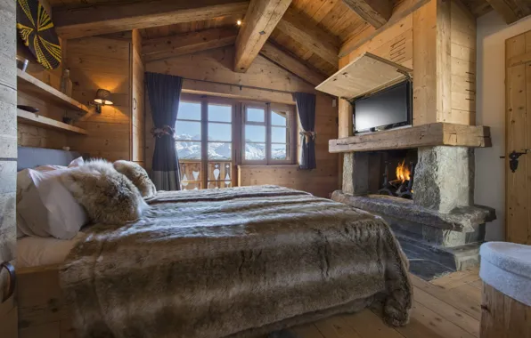 Wallpaper Switzerland, interior, bedroom, The house, Verbier for mobile ...