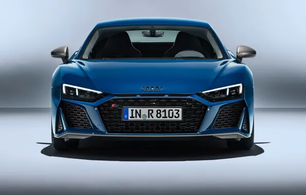 Audi R8, front view, V10, 2019