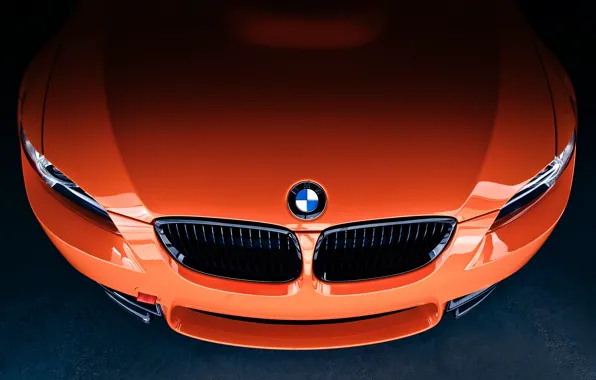 Orange, icon, BMW, the hood, BMW, front, E92, orange