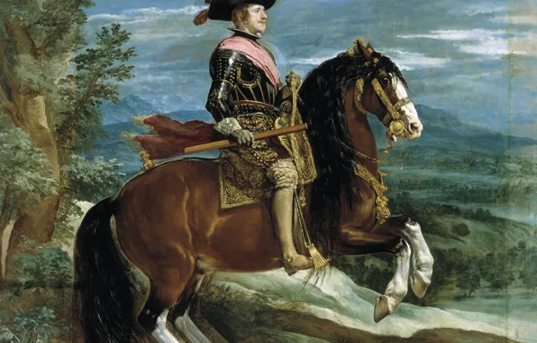 Picture, Diego Velazquez, Equestrian Portrait of Philip IV