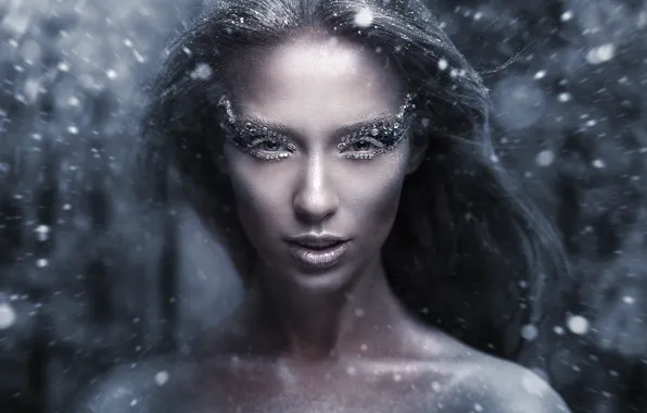 Portrait, Queen, snow