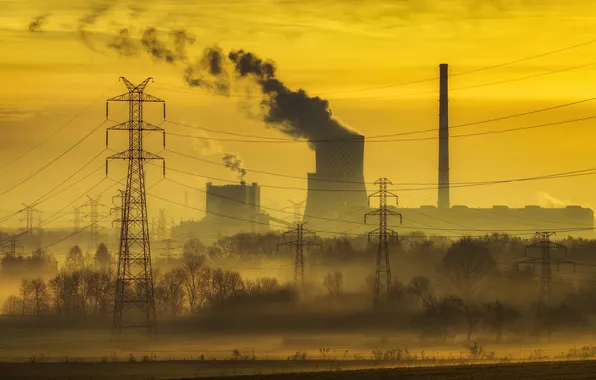 Smoke, factory, cityscape