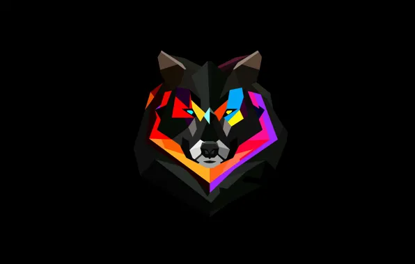 Picture animal, Wallpaper, paint, wolf