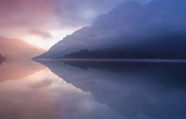 Nature, lake, reflection, mountain, mac