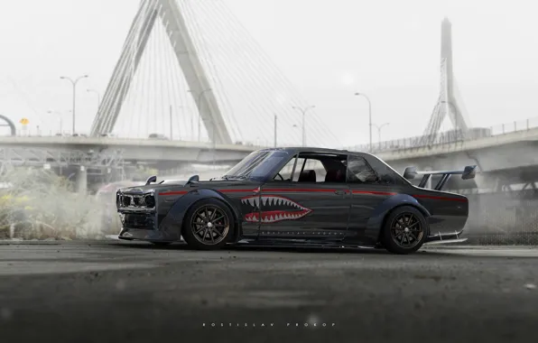 Auto, Machine, 1969, Nissan, GT-R, Skyline, Nissan Skyline, Rendering