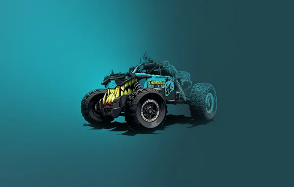 Auto, Minimalism, Machine, Teeth, Background, Car, Monster, Art