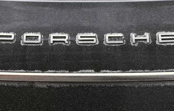 Picture machine, snow, snowflakes, metal, strip, Porsche