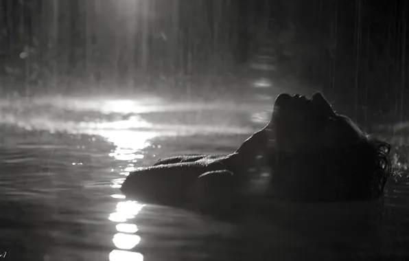 Chest, girl, sexy, rain, ideal, b/W, photographer, in the water