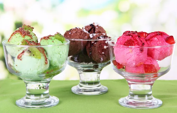 Chocolate, strawberry, ice cream, dessert