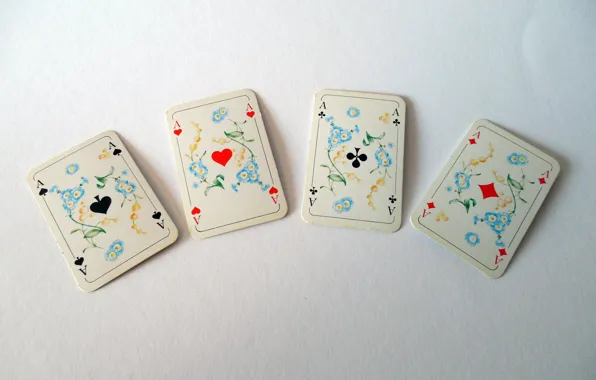 Picture card, the game, poker, 4 aces