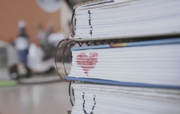 Macro, love, heart, books, heart, i love you, page