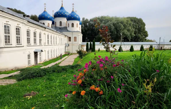 Landscape, Architecture, The monastery, Veliky Novgorod