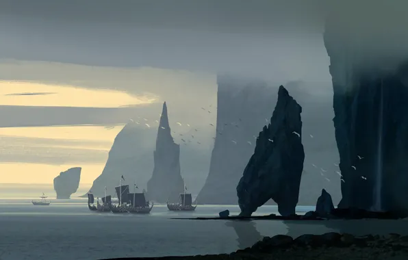 Ships, The Vikings, Raphael Lacoste, multi-platform video game, Assassin's Creed Valhalla, Assassin's Creed: Valhalla, Viking …
